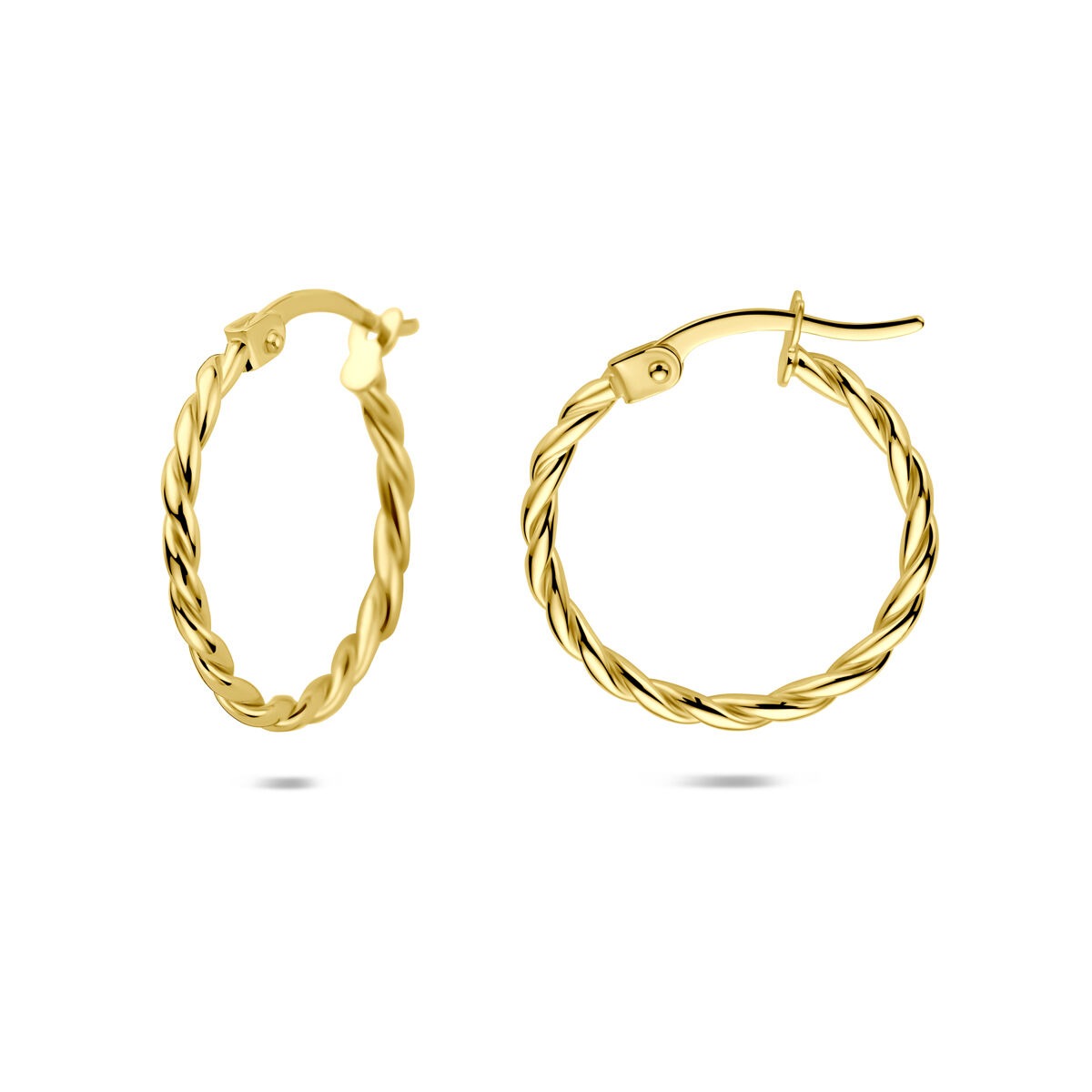 14 Karat Gelbgold Kreolen gedreht – 18 mm
