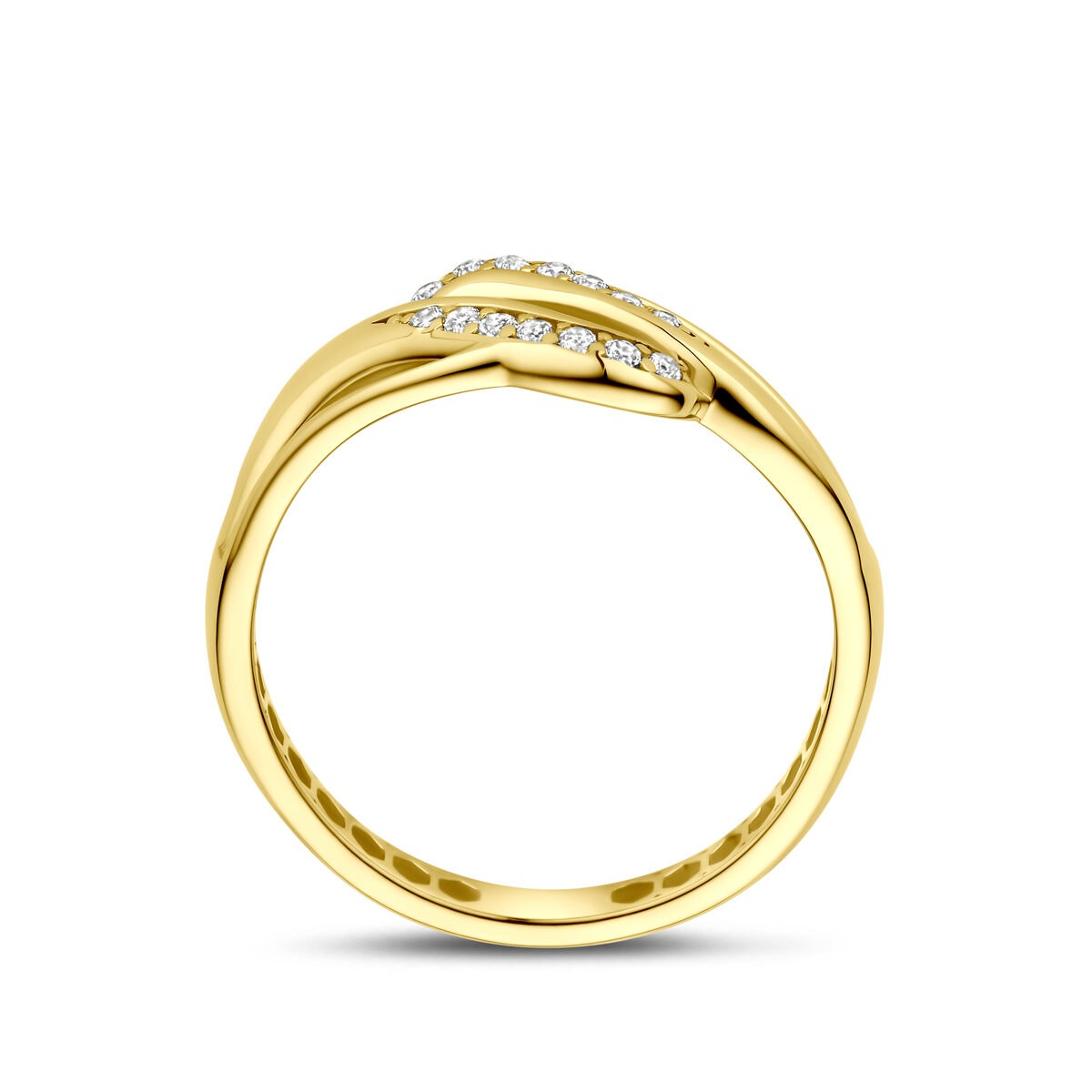 Goldener Damenring mit Zirkonia – 14k Gelbgold