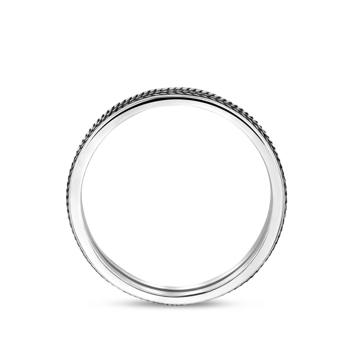 Silberner Herrenring oxidiert – 7 mm breit