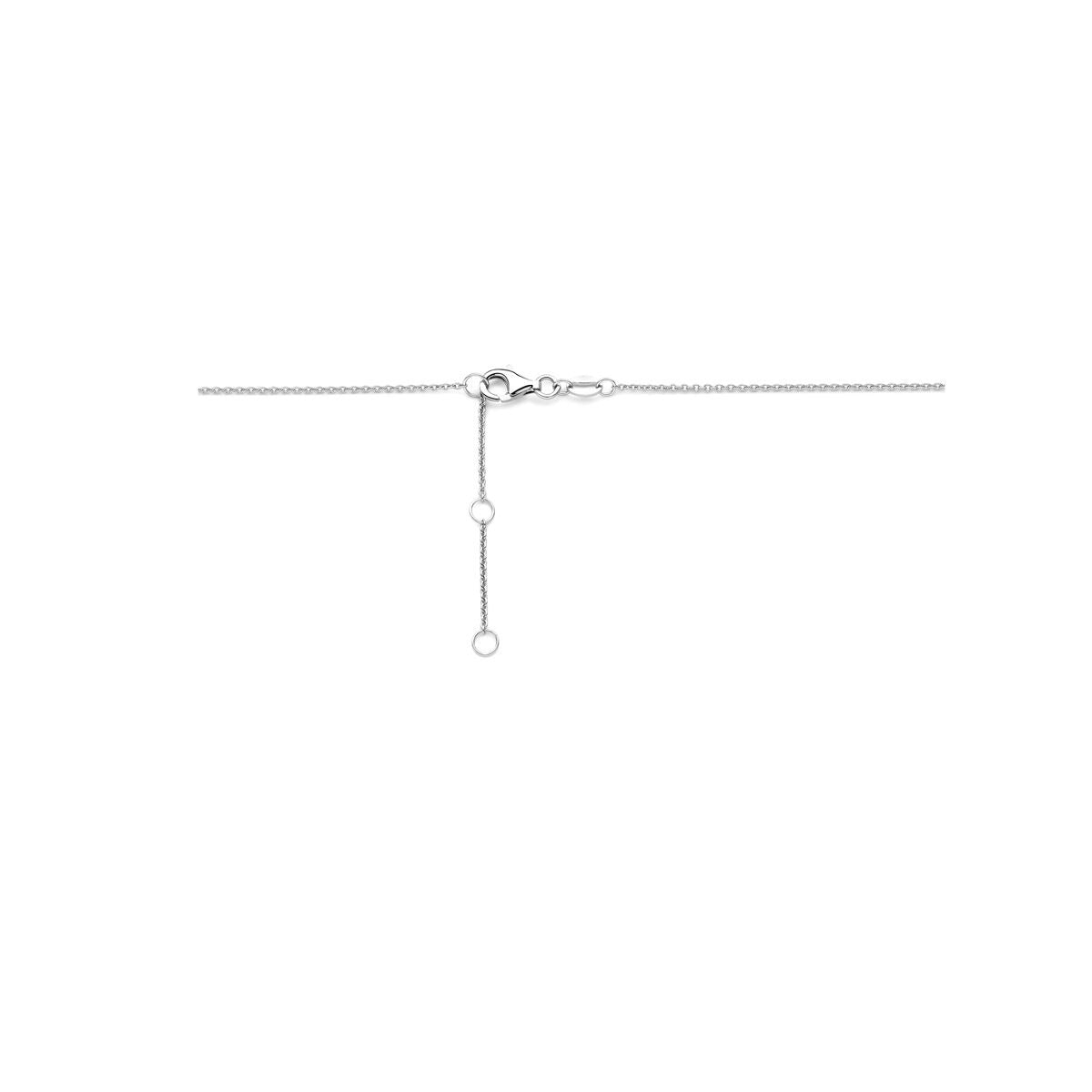Silberkette mit Zirkonia-Anhänger 41 - 43 - 45 cm