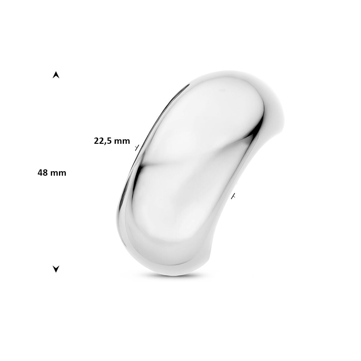 Haarmanschette aus Stahl – schlichtes silberfarbenes Design