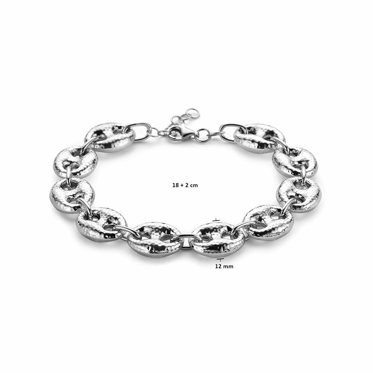 Silbernes Damenarmband – rhodiniert mit breiter Ankerkette