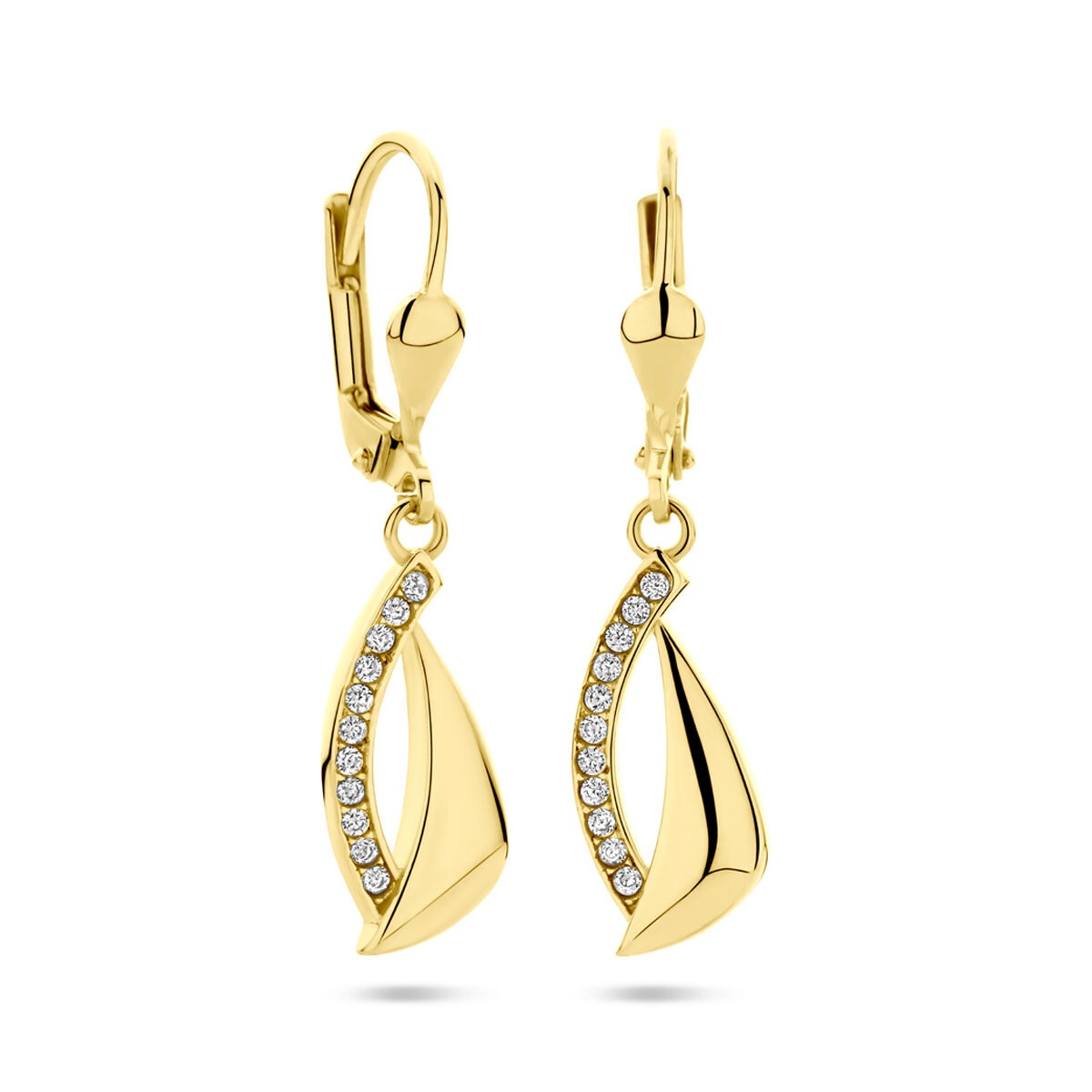 14k Gelbgold Ohrhänger mit Zirkonia