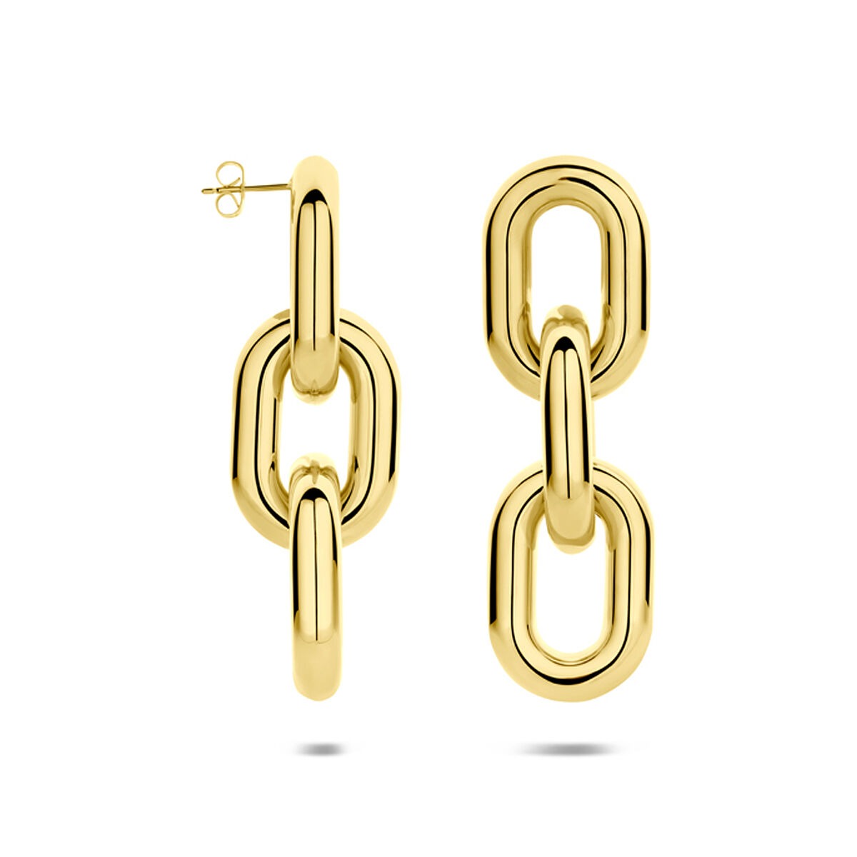 Goldfarbene Ohrhänger aus Edelstahl 65mm