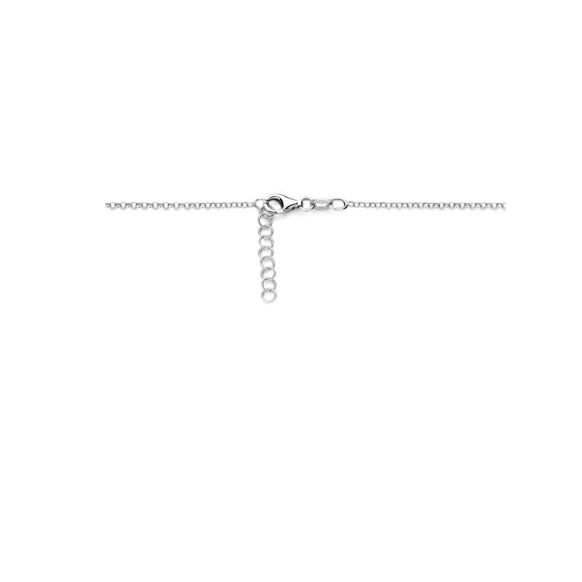 Silberne Kinderkette mit Herzchen – rhodiniertes 925er Silber 34 + 2 cm