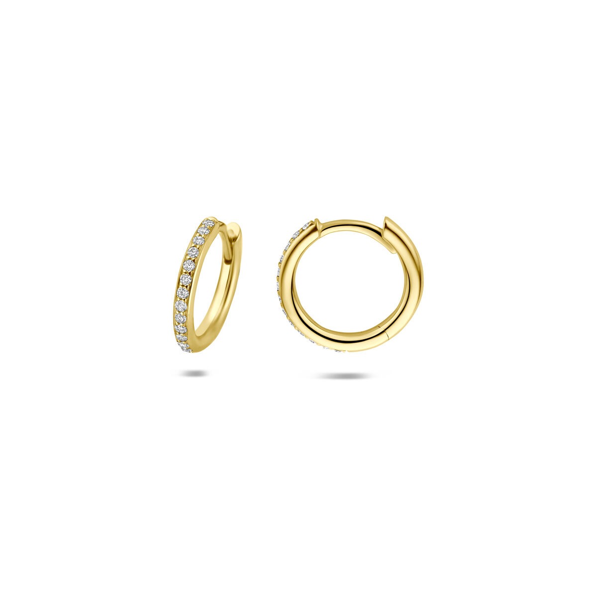 14k Gelbgold Klappcreolen mit Diamant