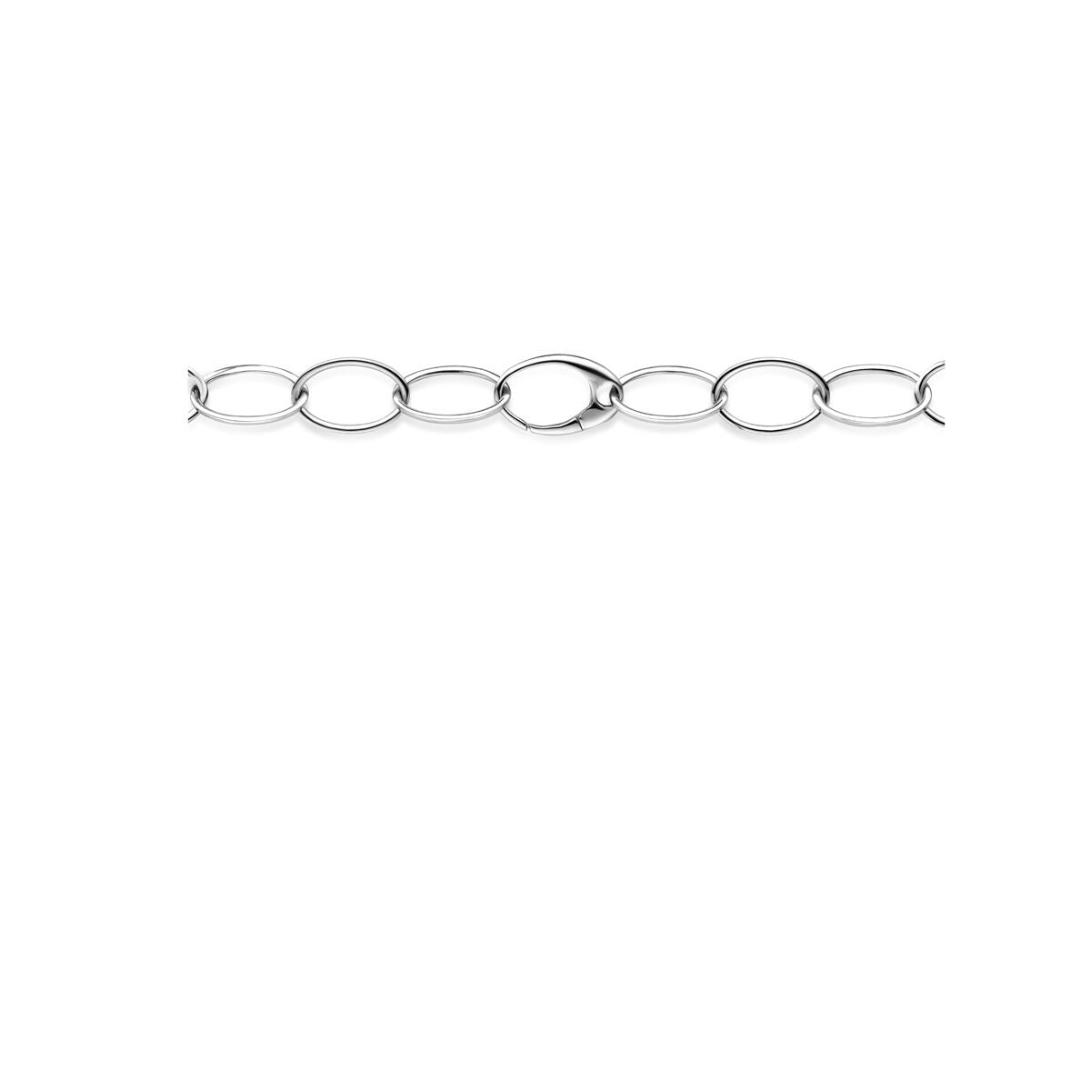 Silbernes Damenarmband rhodiniert mit Ankerkette - 16 mm 45 cm