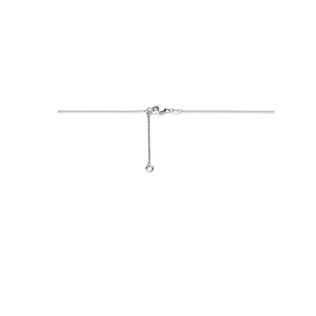 Silberkette mit Zirkonia – Herzdetail 42–45 cm