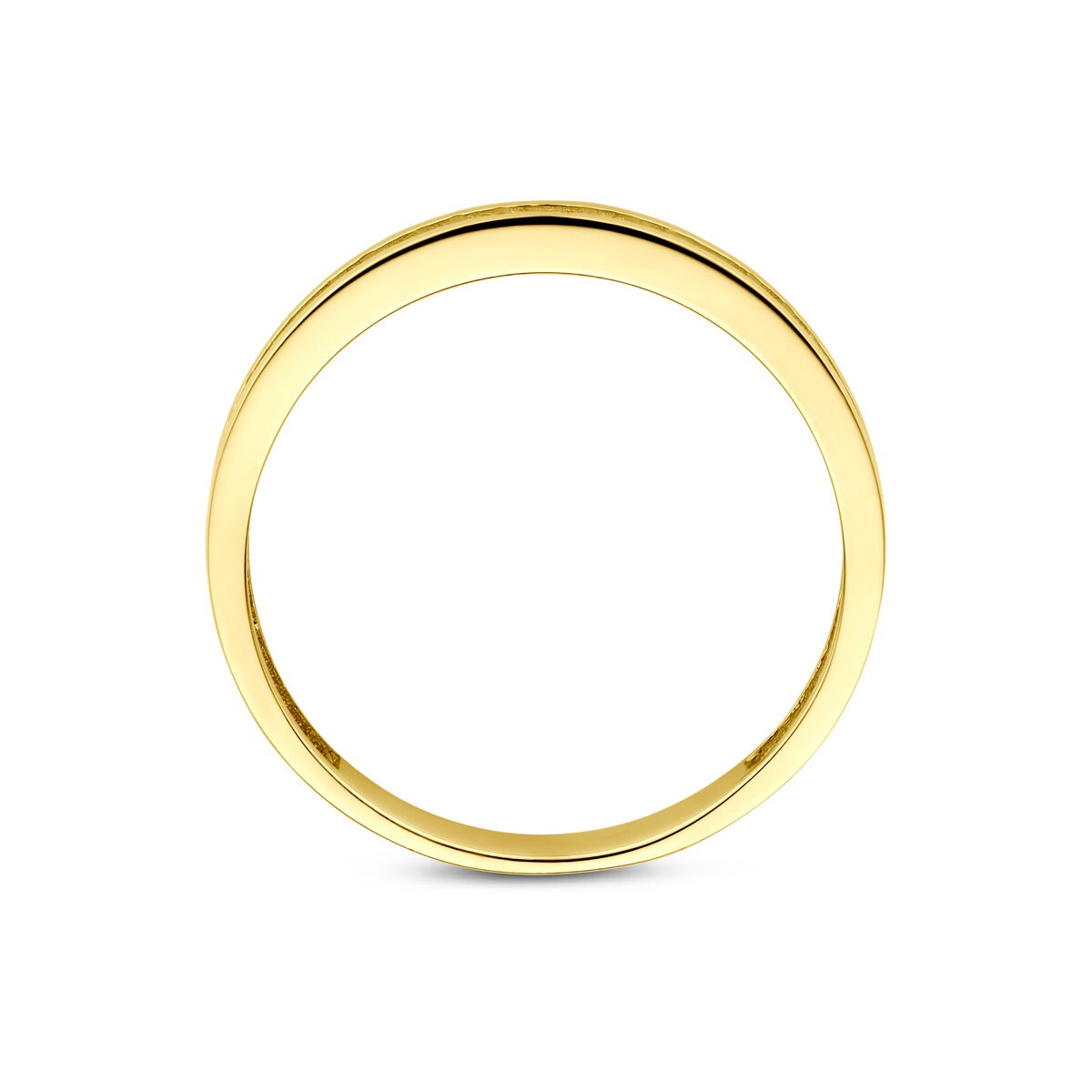 14K Gelbgoldring mit Zirkonia – Alliance-Pavéfassung, 2,5 mm breit