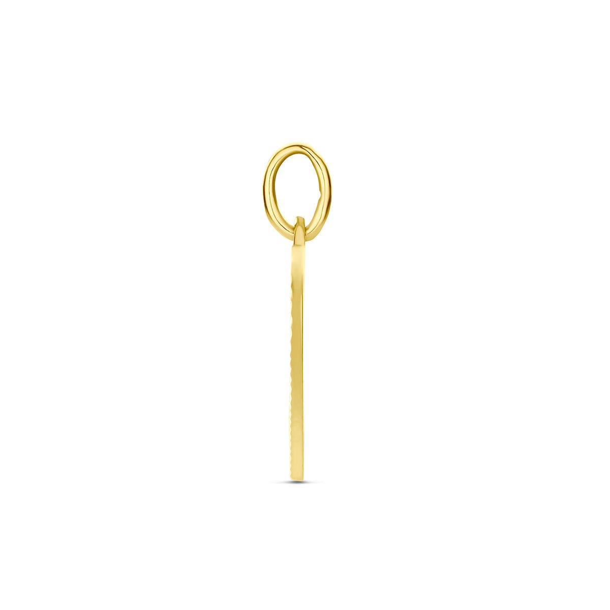 9k Geelgouden graveerhanger met gediamanteerde afwerking
