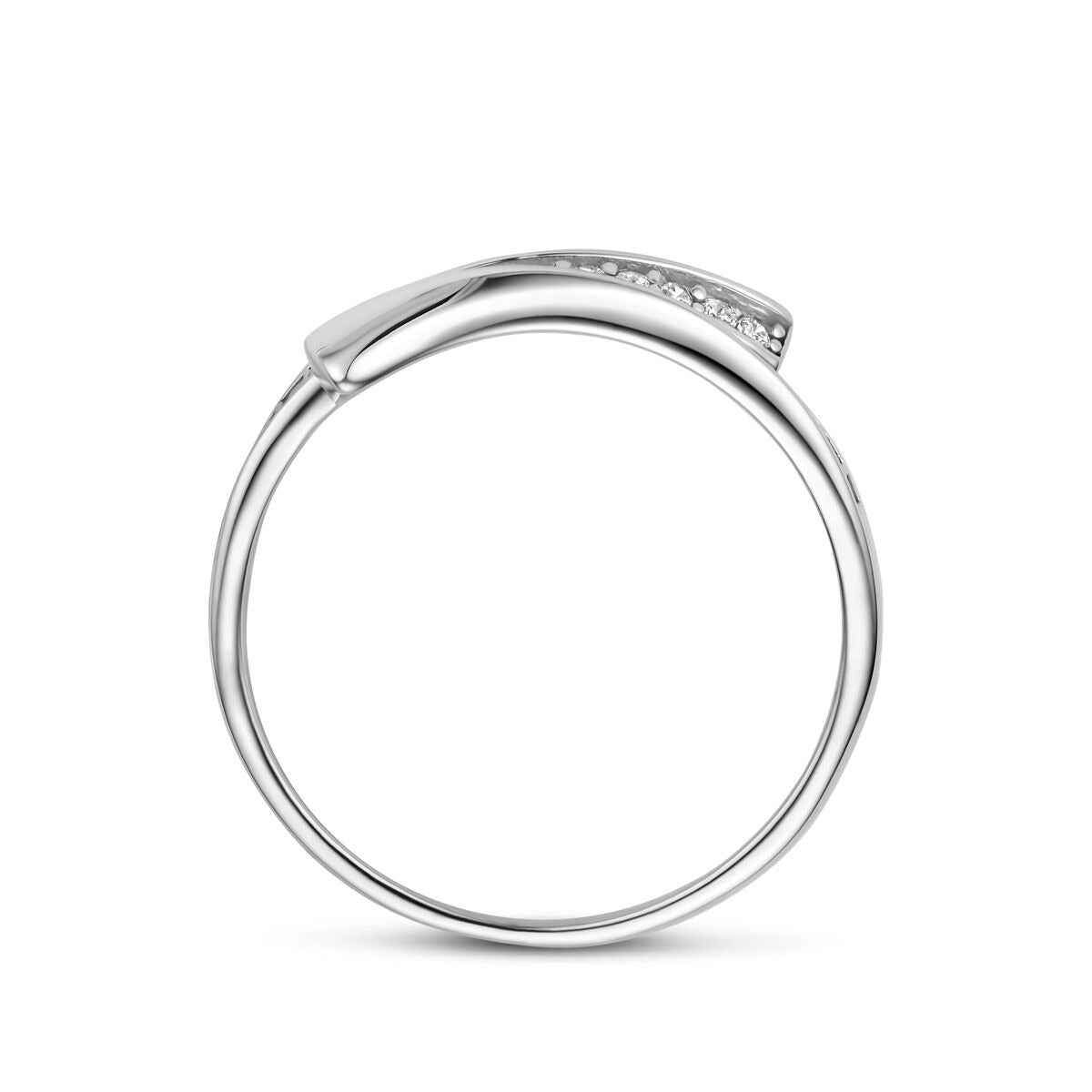 Rhodinierter 925er Silberring mit Zirkonia