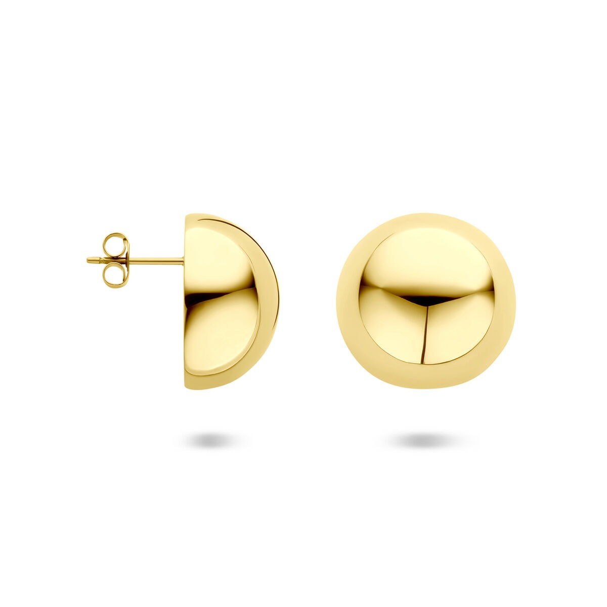 Goldfarbene Stahl-Ohrstecker 20mm
