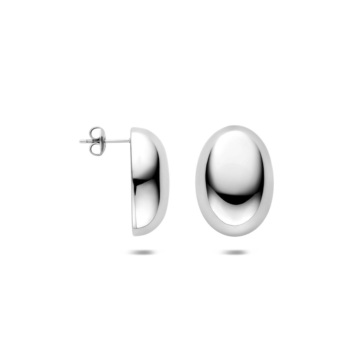 Ohrstecker Damen Stahl oval 25 mm