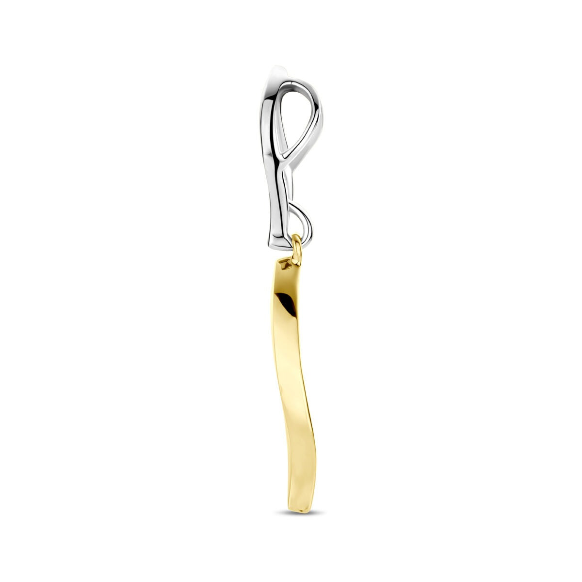 Anhänger poliert/matt Diamant 0.09ct h si 31 mm 14K Bicolor Gold gelb/weiß