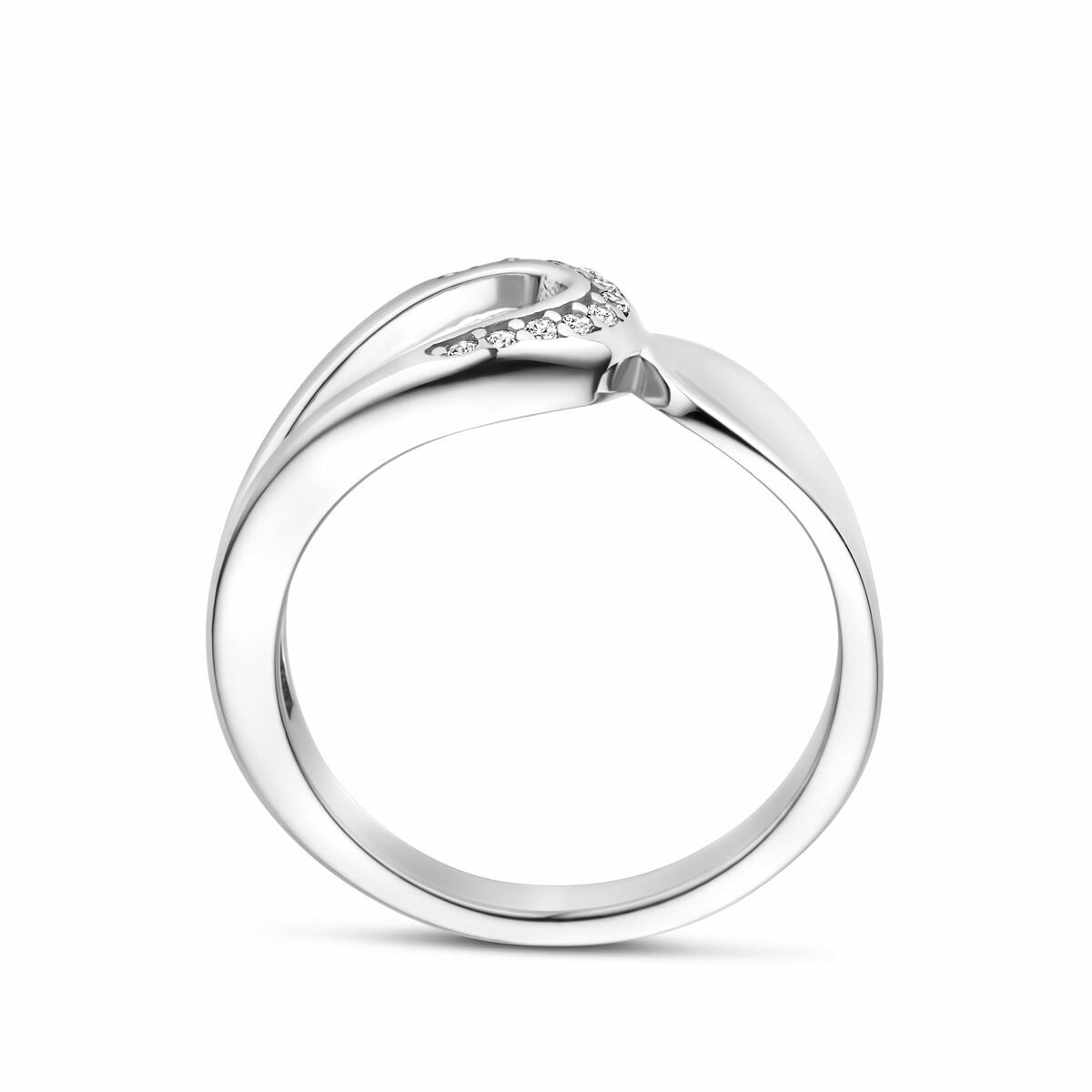 Damenring aus Silber mit Zirkonia – rhodiniertes 925er Silber
