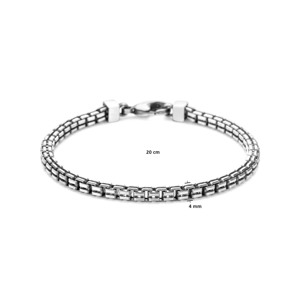 Armband Oxi matt 20 cm Silber oxidiert