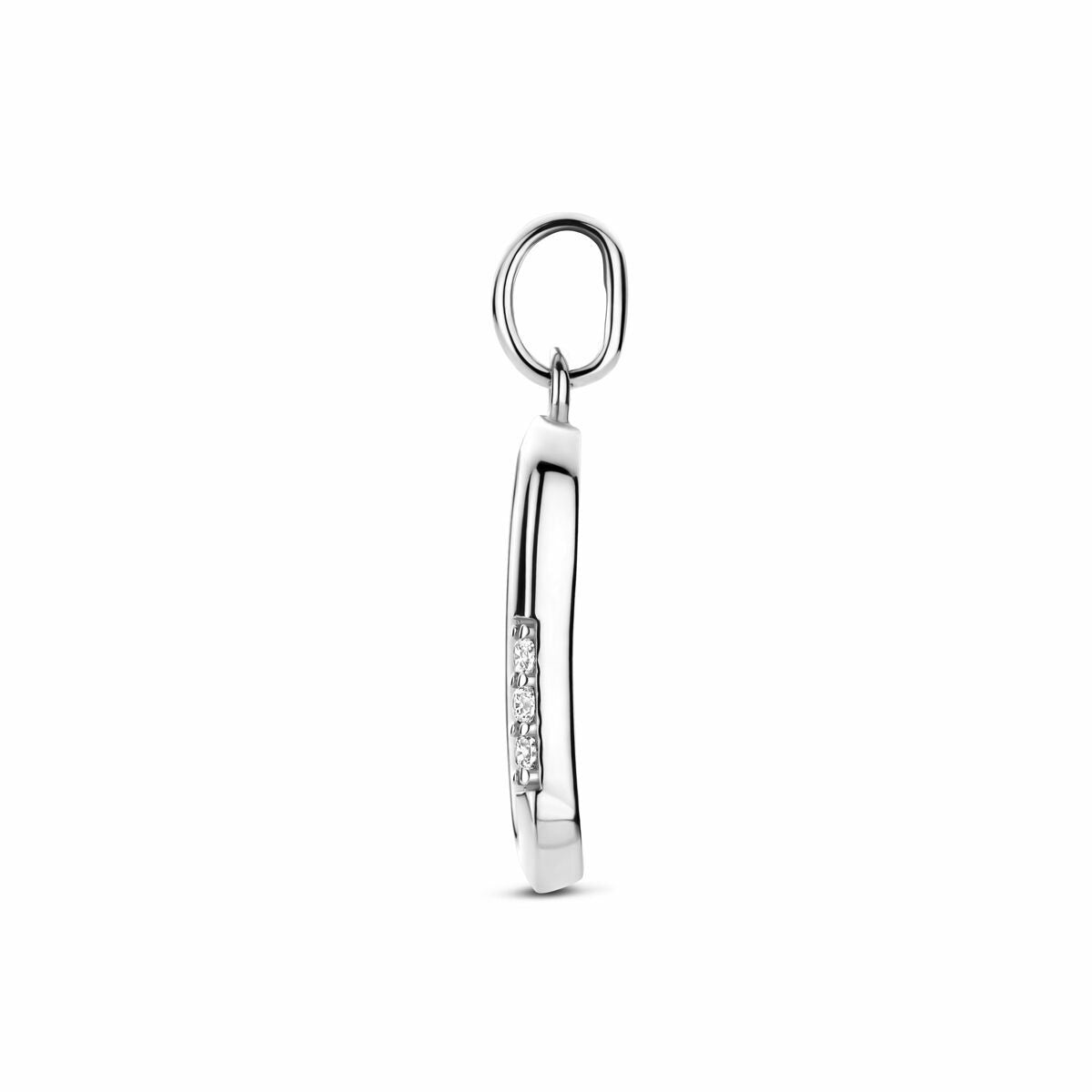 Silberanhänger mit Zirkonia in Entouragefassung 20 mm