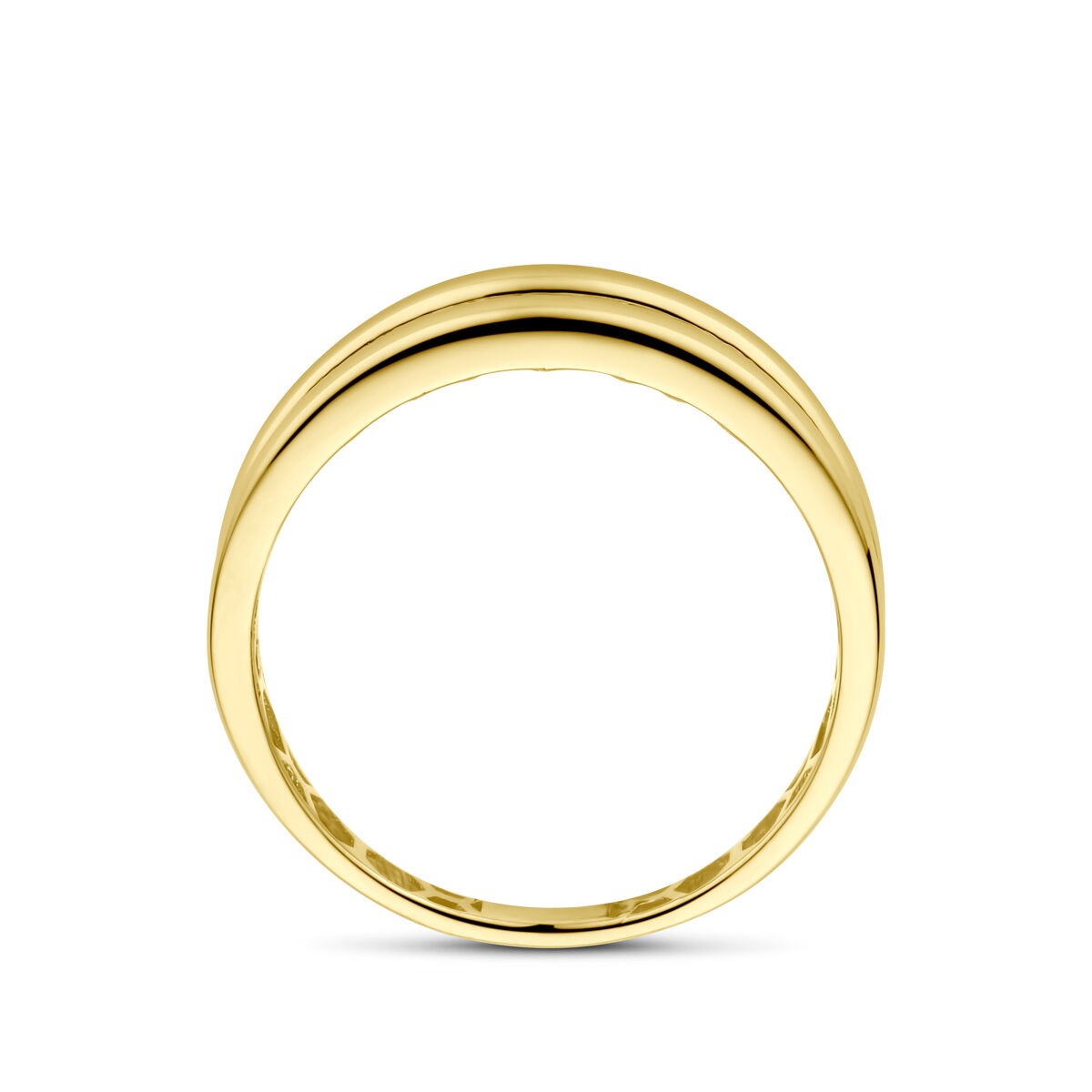 Goldener Damenring mit Zirkonia – 14k Gelbgold