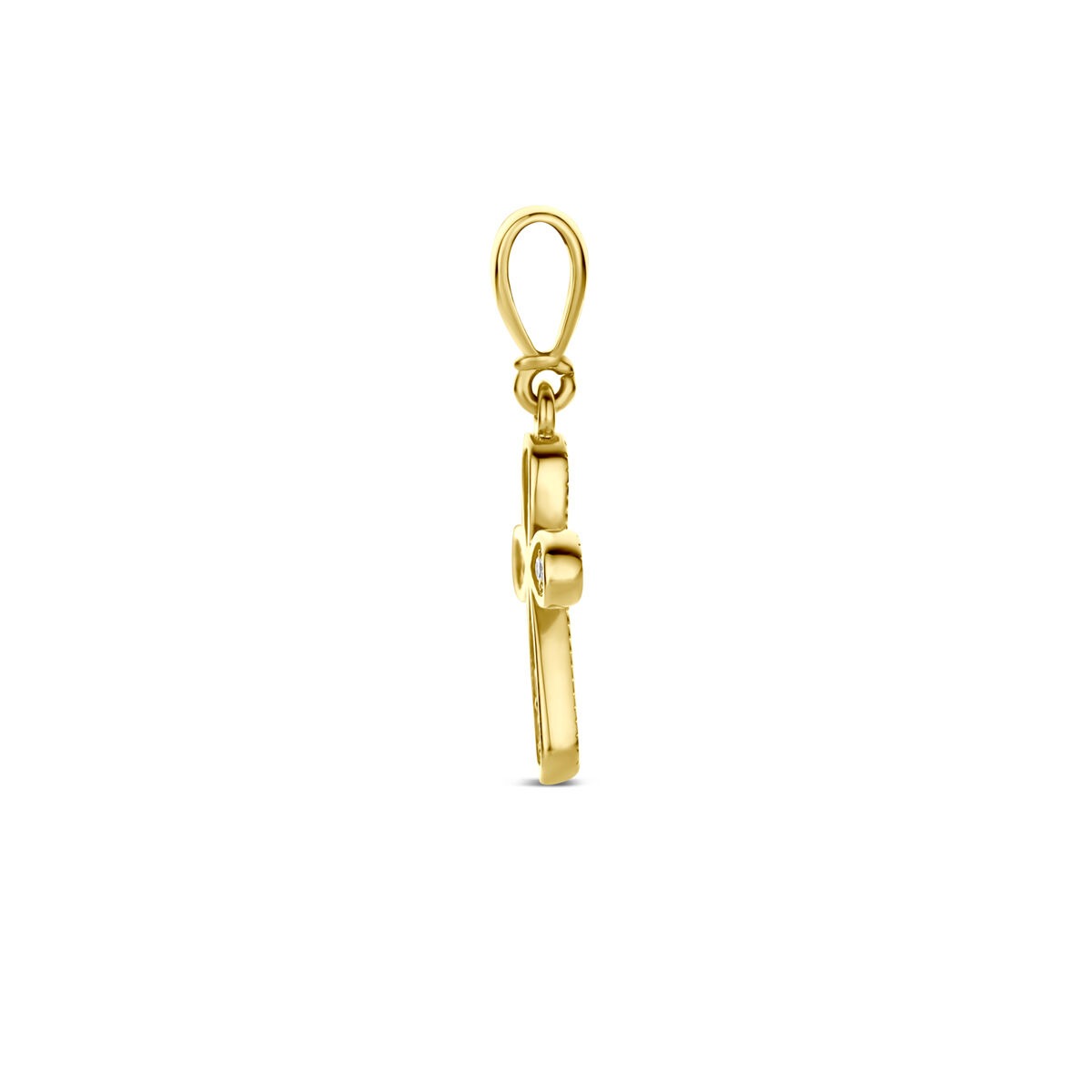 9 Karat Gelbgoldanhänger Kreuz mit Zirkonia