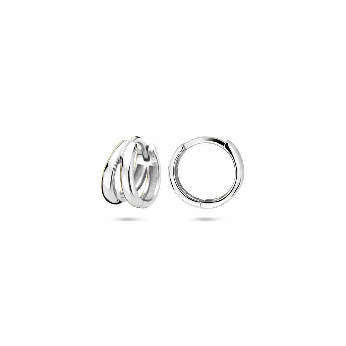 Klappcreolen aus Sterlingsilber – rhodiniert, 925er Silber, 10 x 6 mm