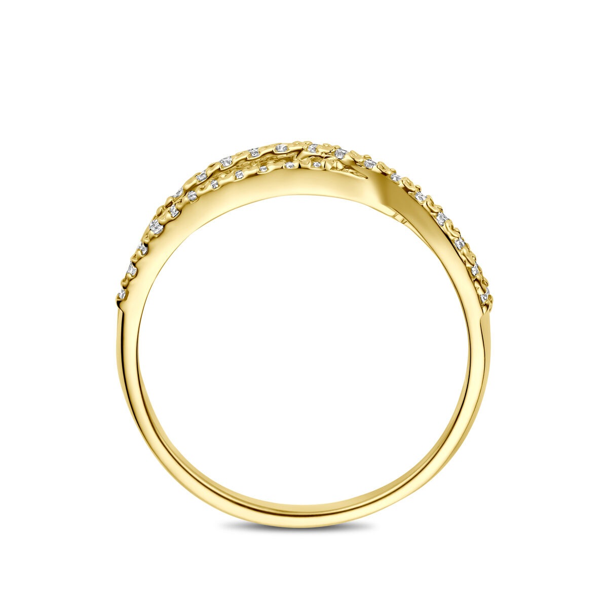 14k Gelbgoldring mit im Labor gezüchtetem Diamanten