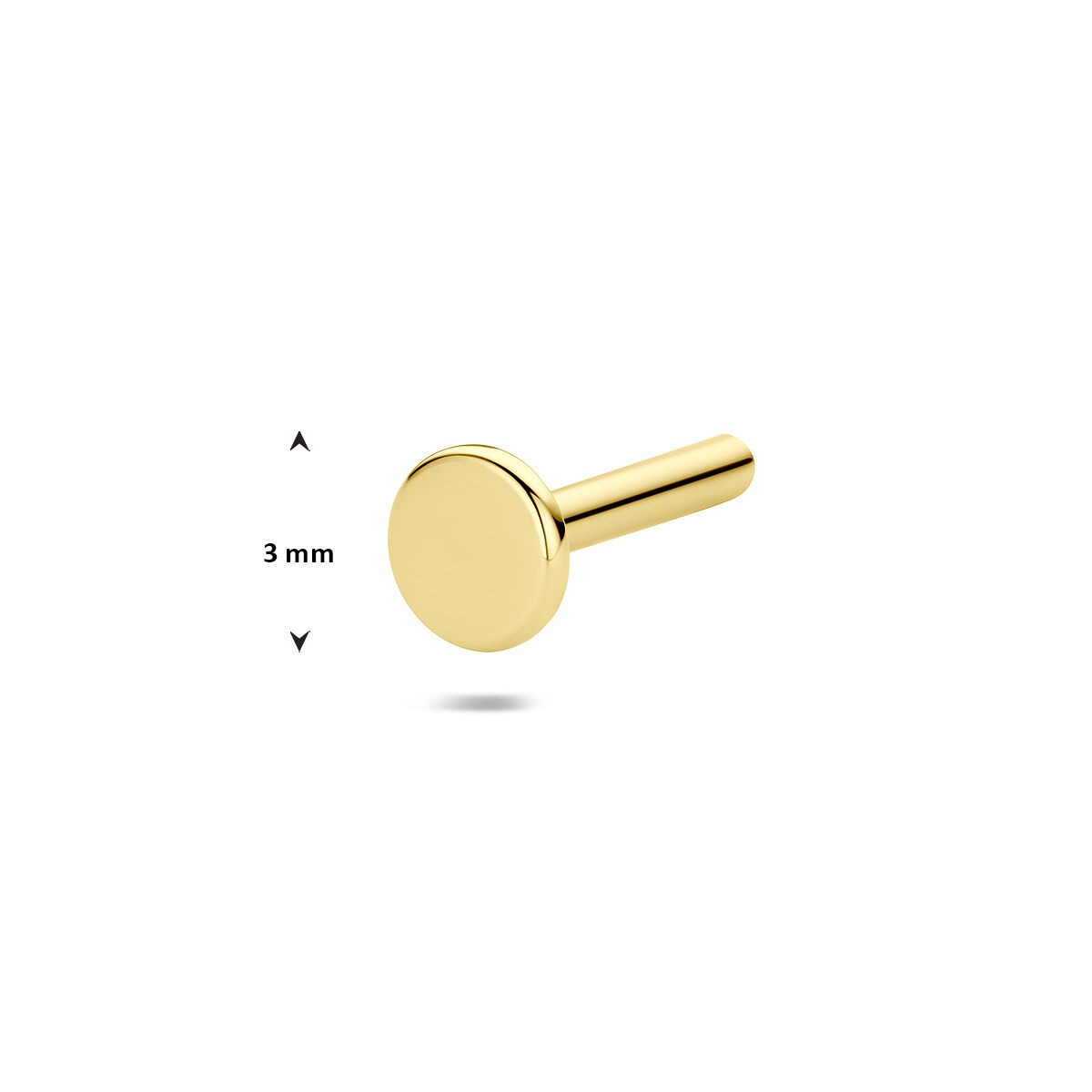14k Gelbgold Ersatzstift für Flat-Back-Piercings