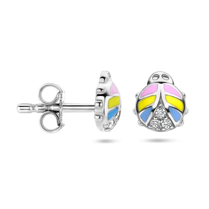 Ohrstecker Marienkäfer Zirkonia Silber rhodiniert