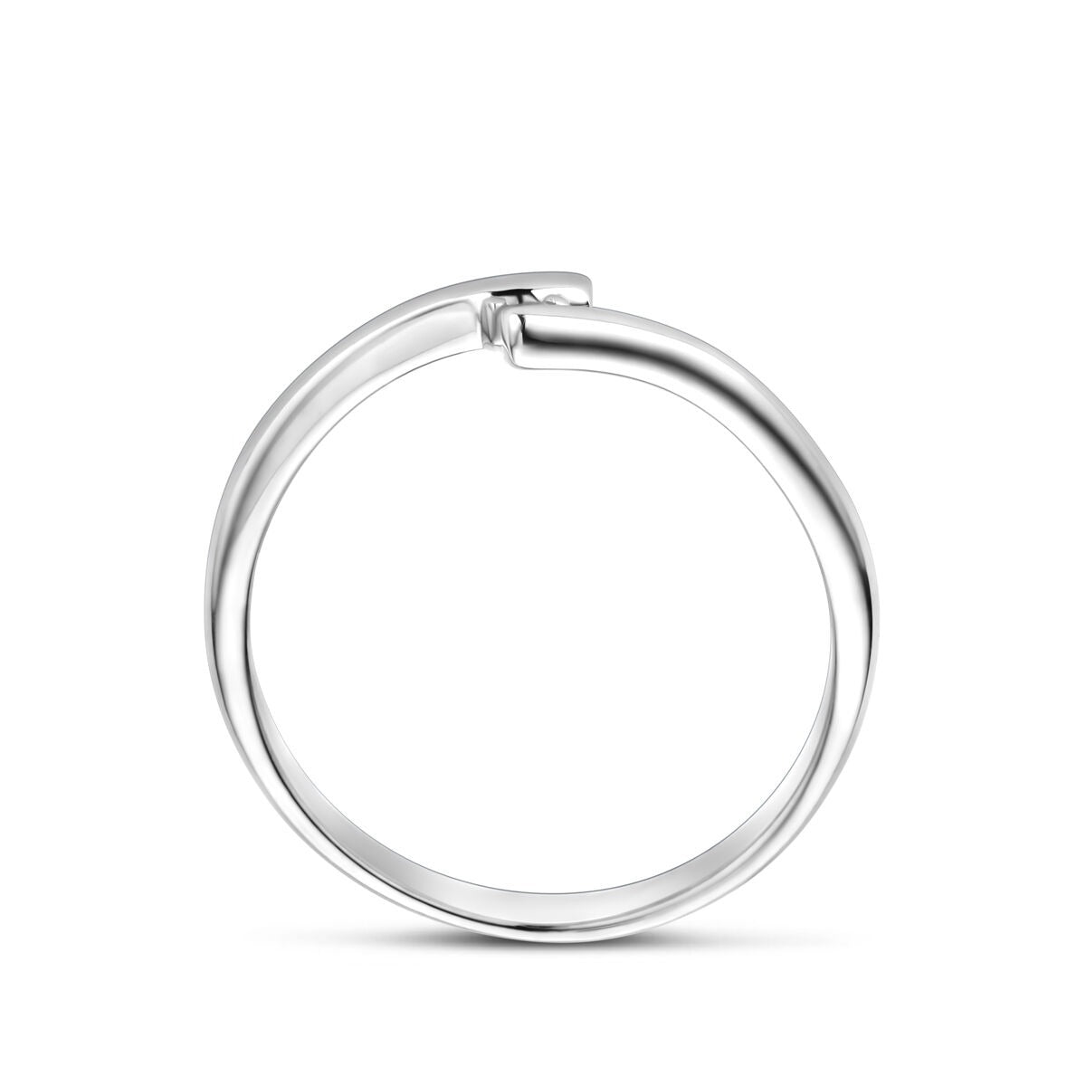 Silberner Damenring mit Zirkonia – rhodiniertes 925er Silber