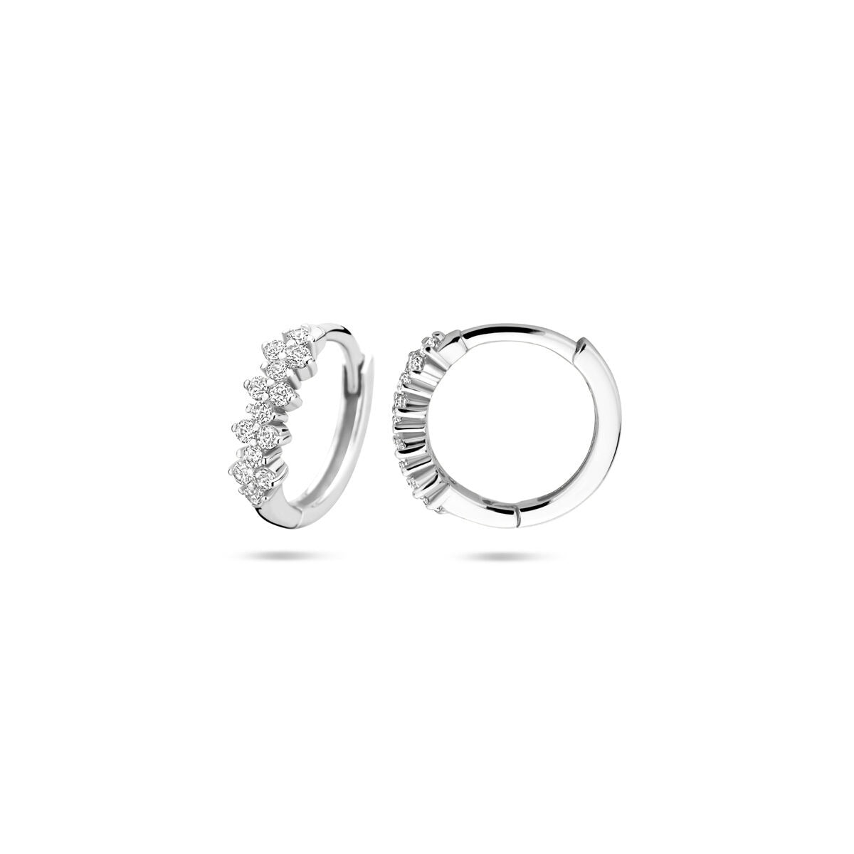 Silberne Ohrringe mit Zirkonia – rhodiniertes 925er Silber
