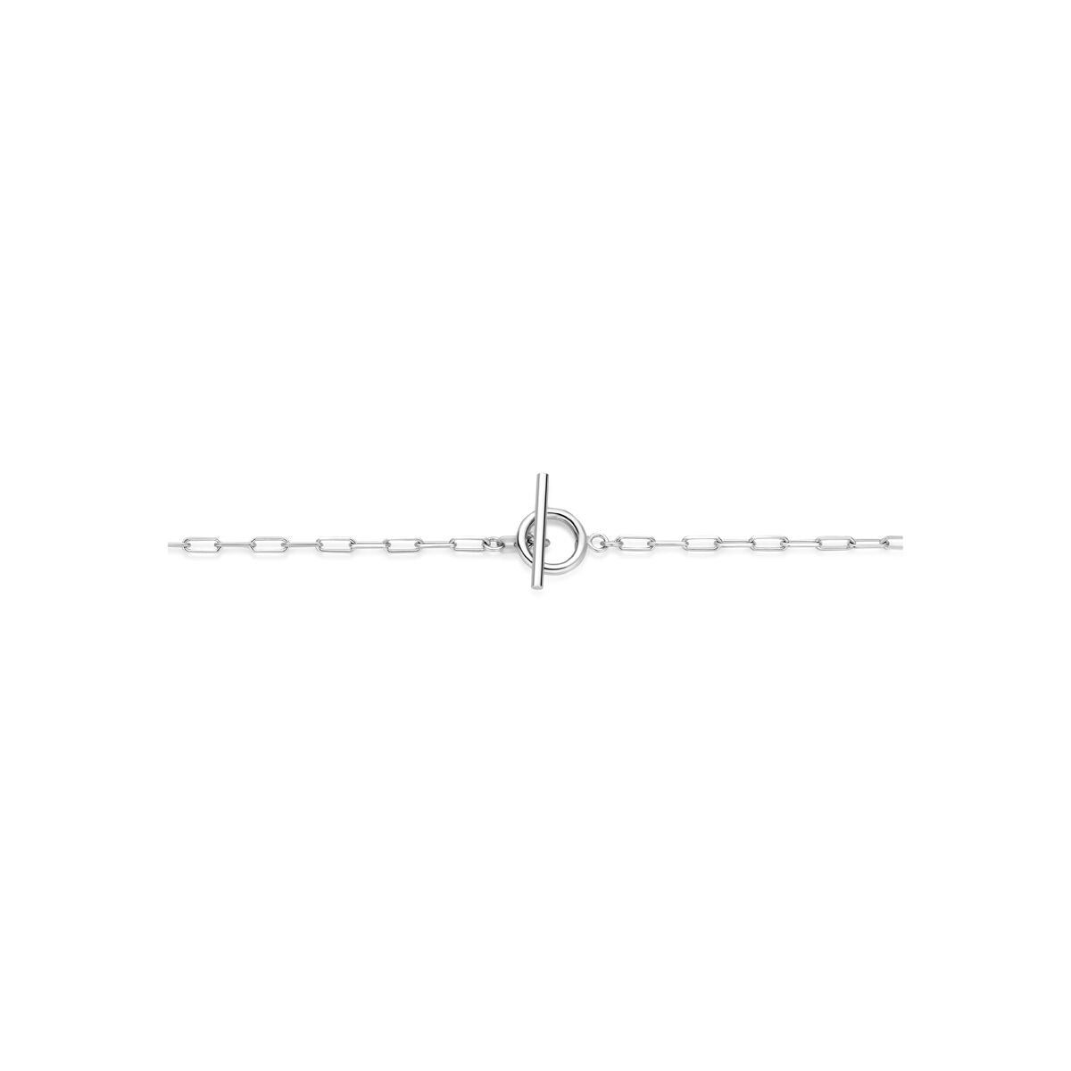 Rhodiniertes 925er Silbercollier mit Knebelverschluss