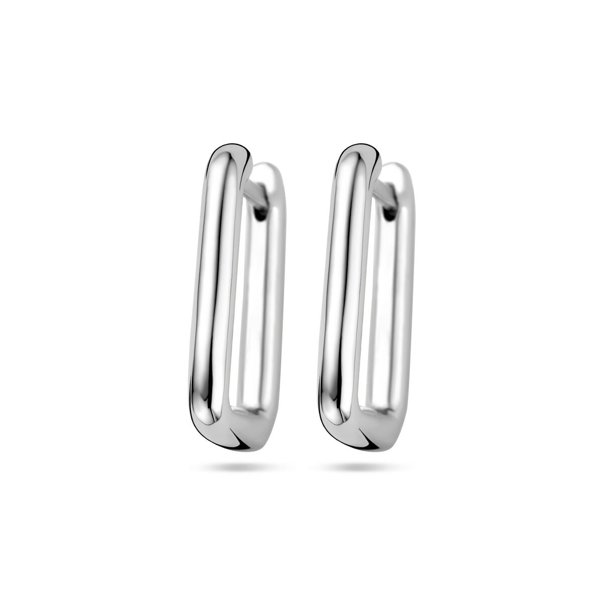 Gerhodineerte Klapp-Ohrringe aus 925 Silber mit modernem, geschwungenem Design