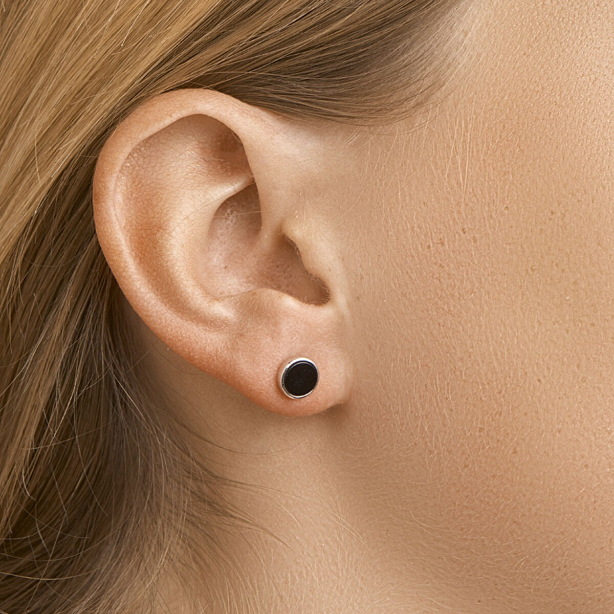 Ohrstecker aus Sterlingsilber mit Onyx – rhodiniert 925