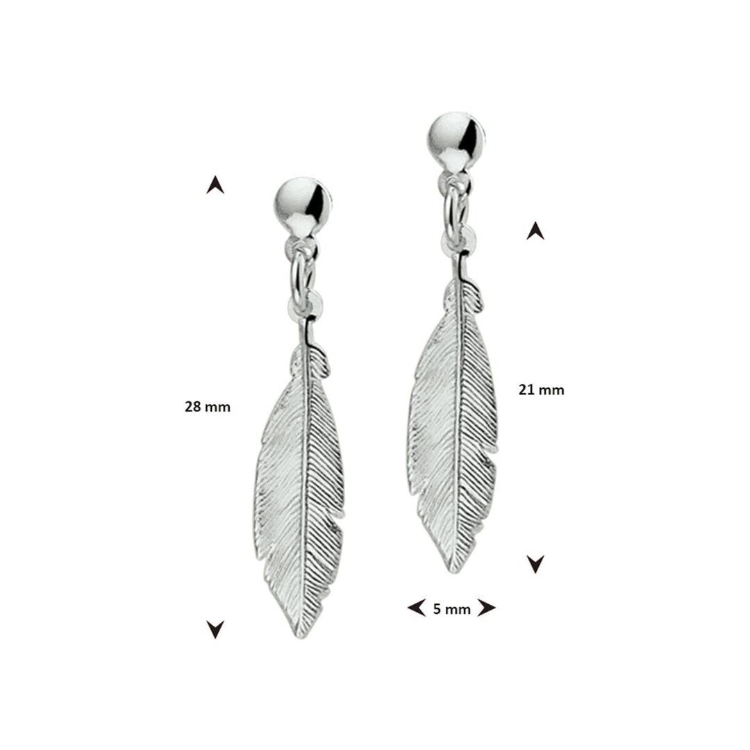 Silber rhodinierte Federohrringe