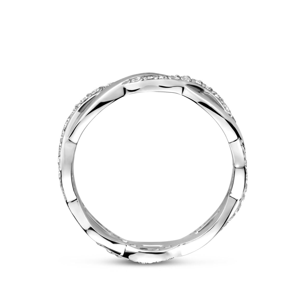 Silberring mit Zirkonia – 5 mm breit