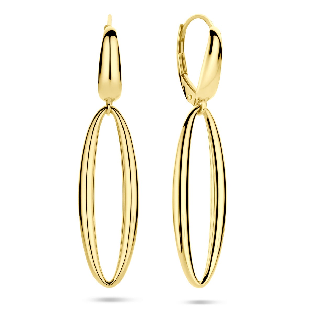 Goldene Ohrhänger Damen – 14 Karat Gelbgold 42 mm lang