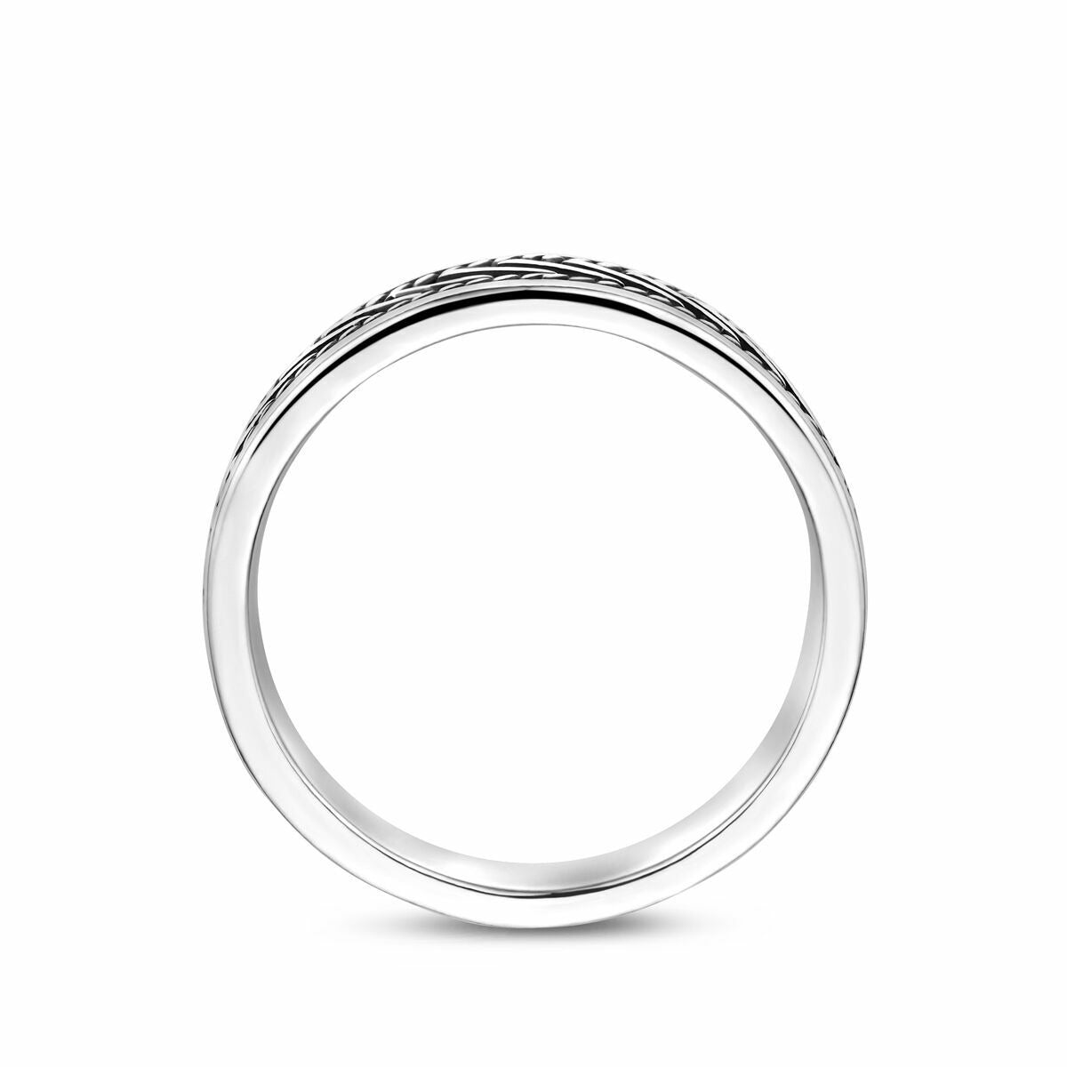 Silberner Herrenring oxidiert – 10mm breit