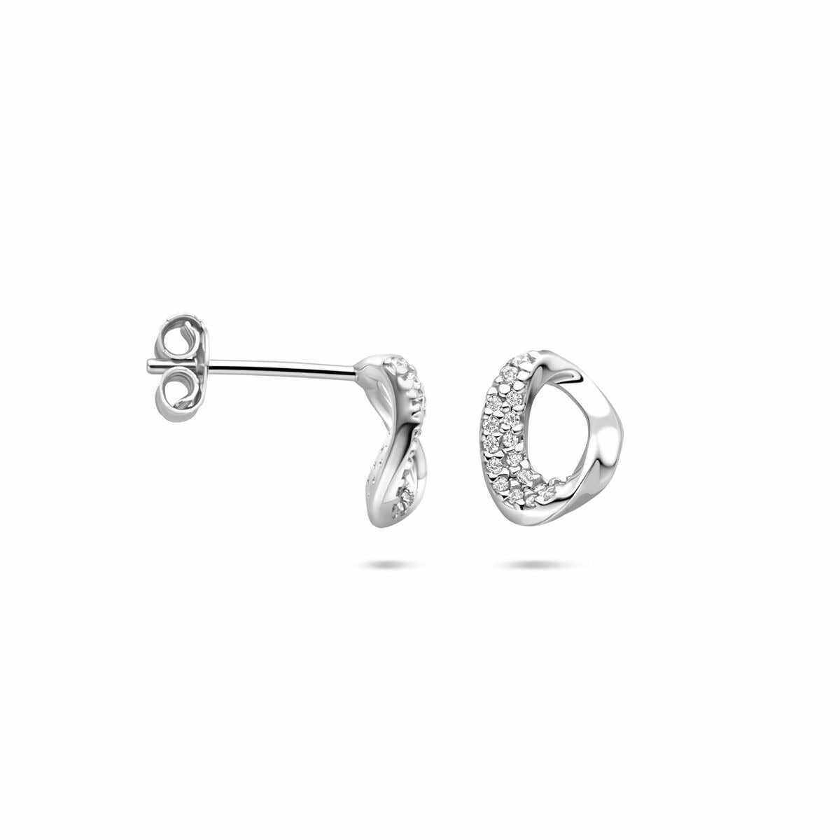 Rhodinierte 925er Silberohrstecker mit Zirkonia