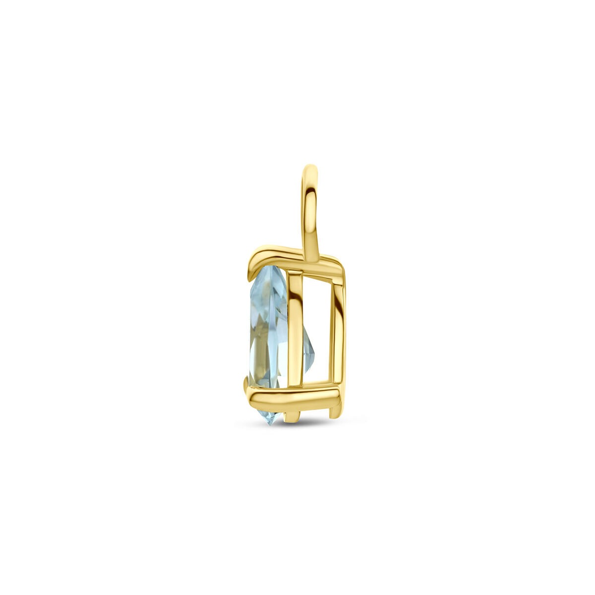 14k Gelbgold-Ohrringanhänger mit blauem Topas