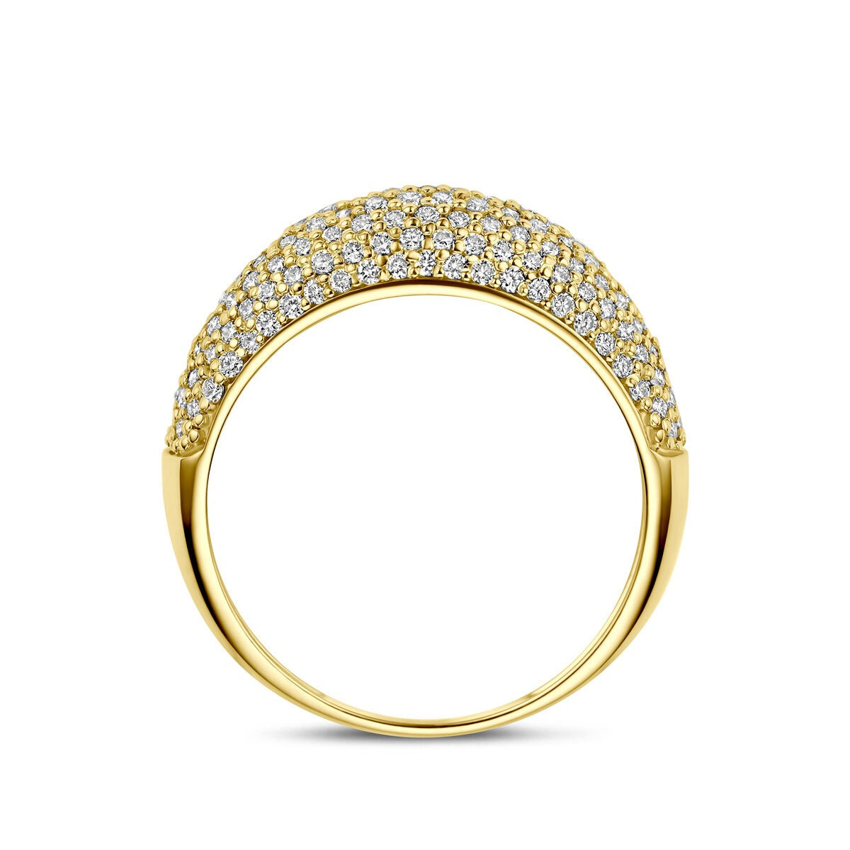 14k Gelbgoldring mit im Labor gezüchtetem Diamant