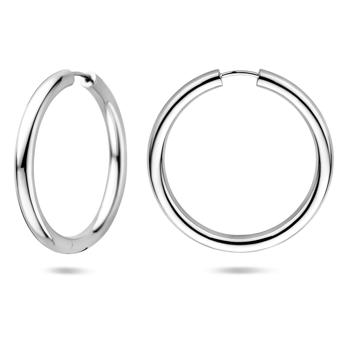 Silberne Klappcreolen – rhodiniertes 925er Silber 39 mm