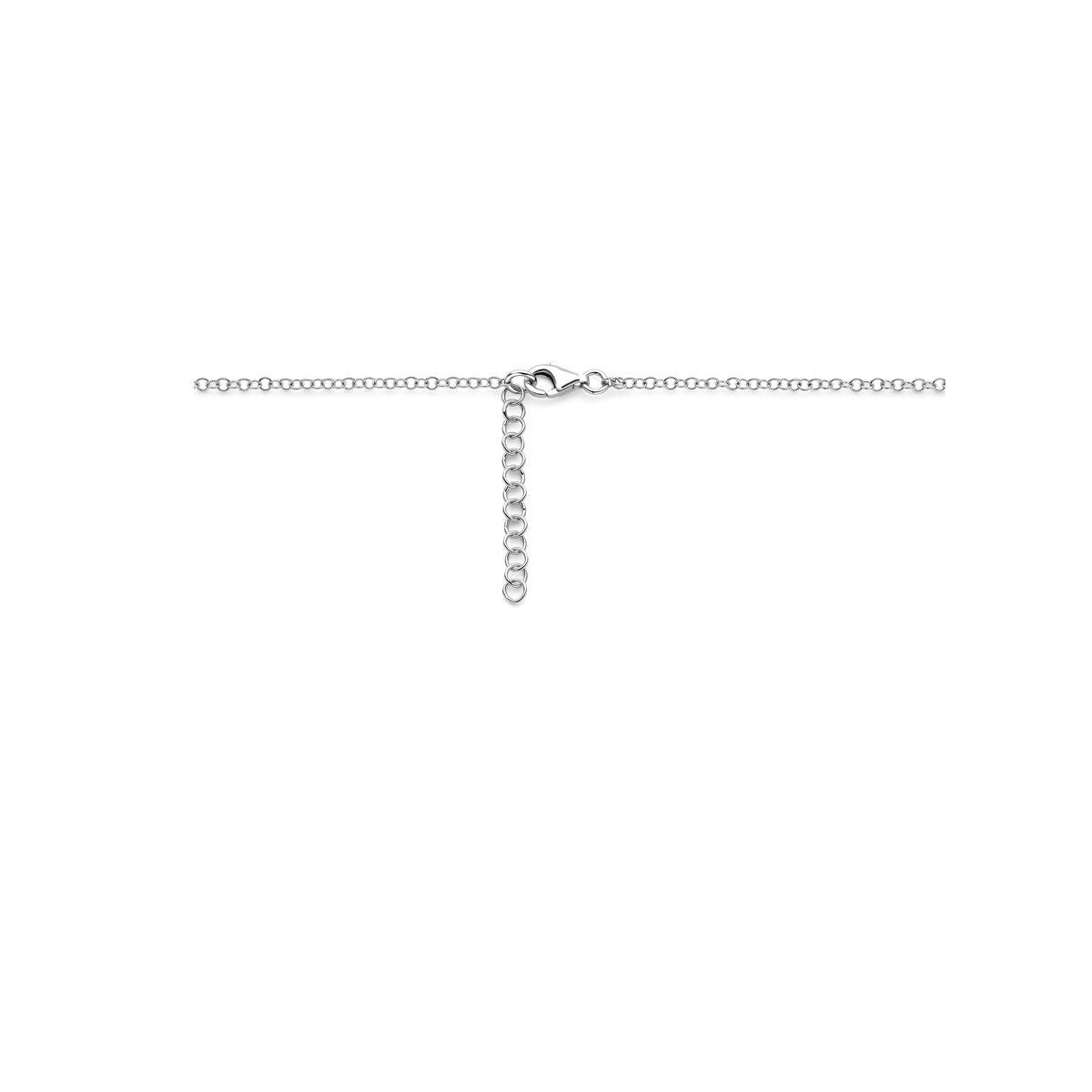 Rhodiniertes Damencollier aus Silber mit glänzenden Gliedern