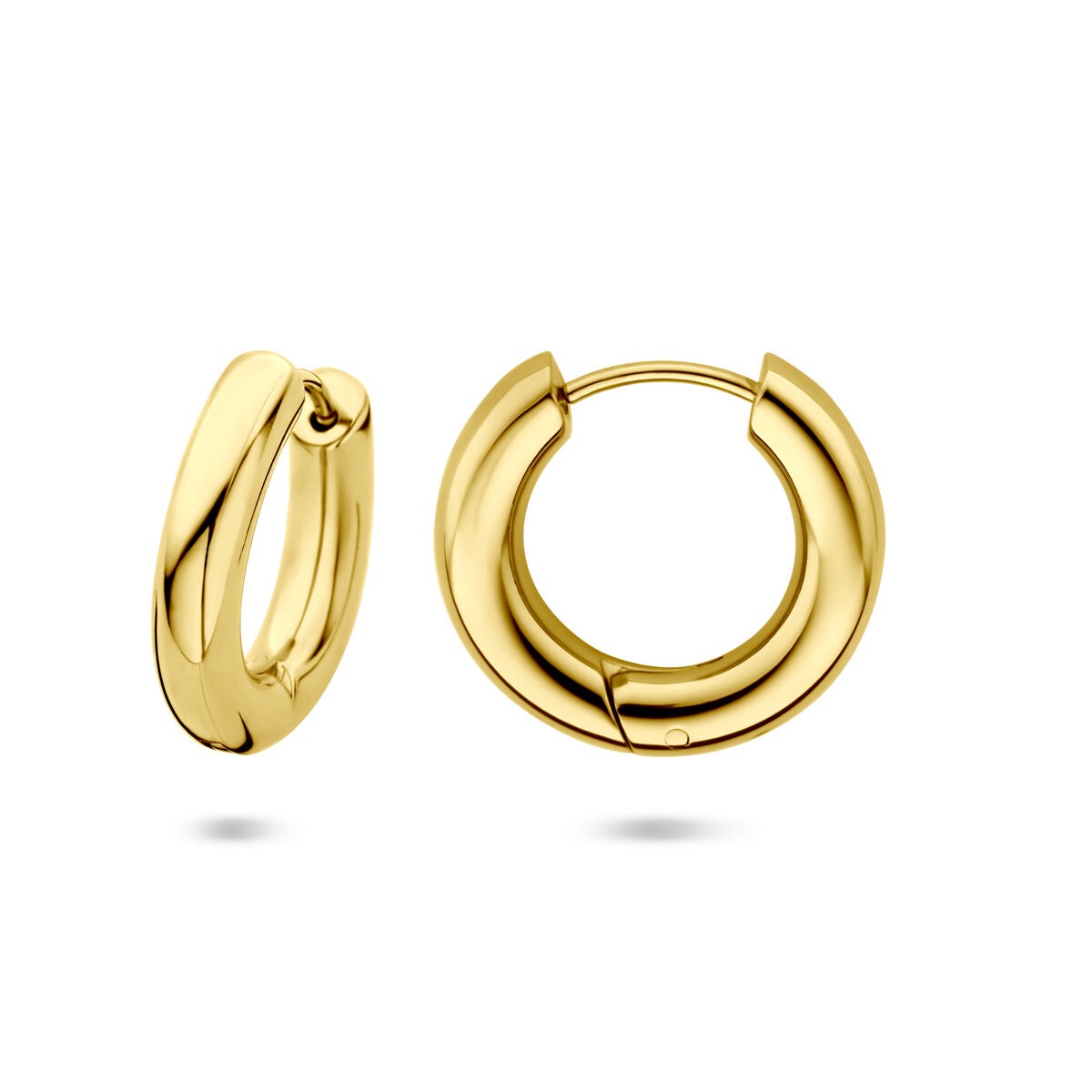 Goldfarbene Klappcreolen aus Edelstahl, 20x4 mm