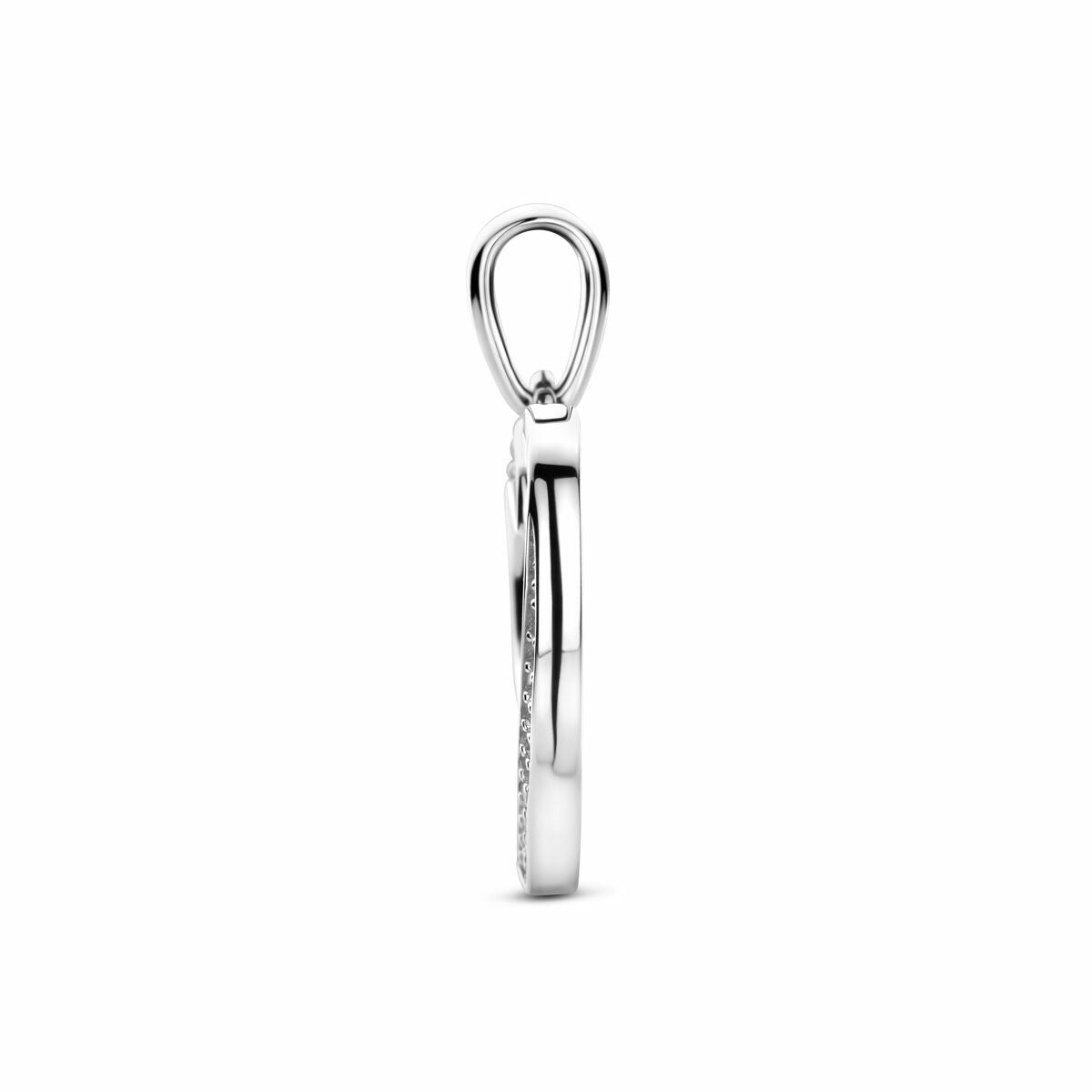 Silberanhänger Herz mit Zirkonia 925 rhodiniert – 21 mm