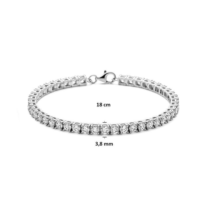 Tennisarmband Zirkonia 4,2 mm 18,5 cm Silber rhodiniert