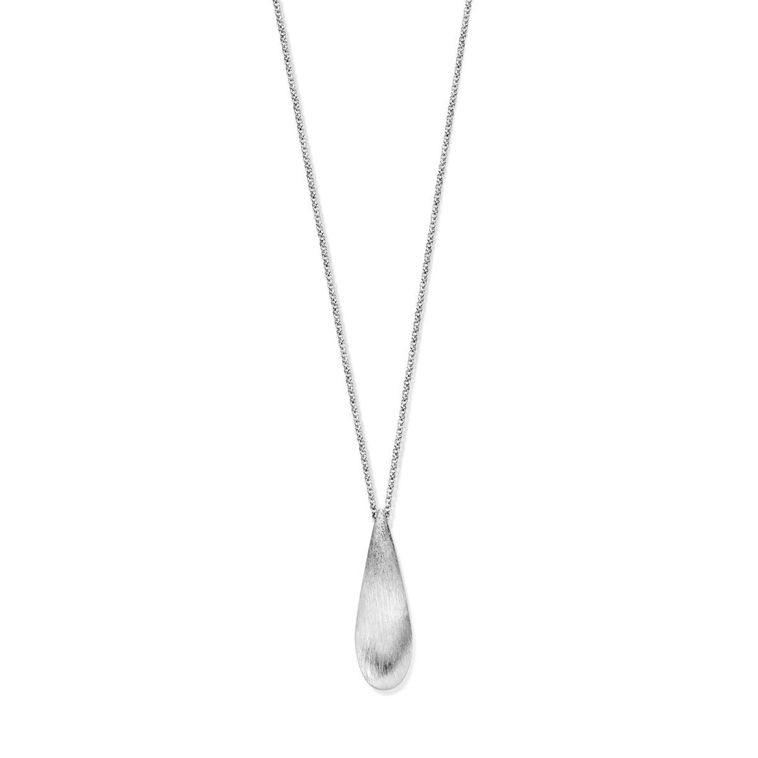 Damenhalskette Silber Tropfenanhänger – rhodiniertes Collier 40–45 cm