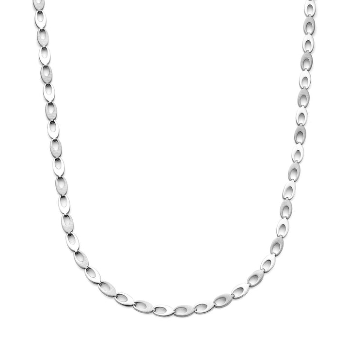 Halskette poliert/matt 6,0 mm 45 cm Silber rhodiniert