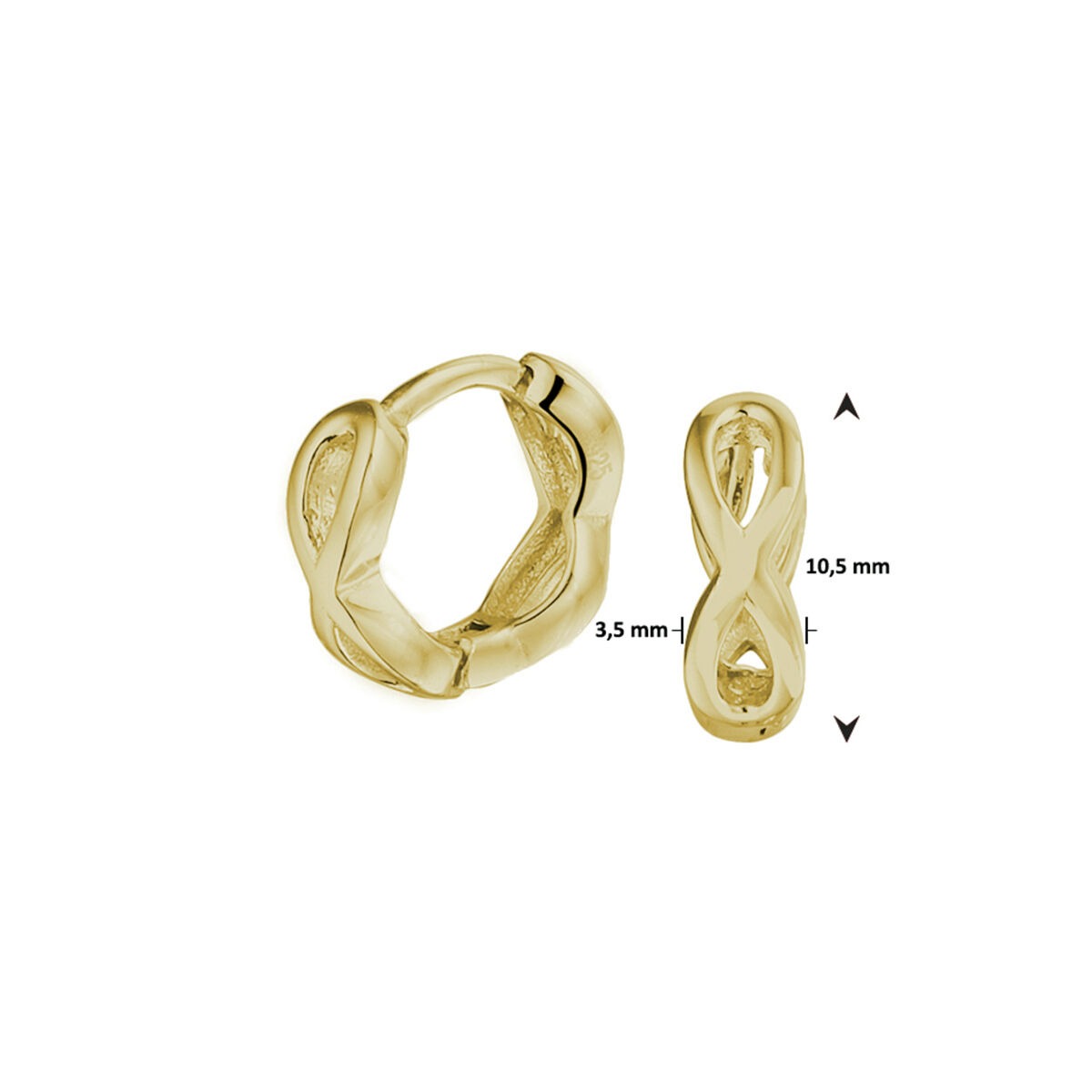 Vergoldete Klappcreolen – 3.5 mm