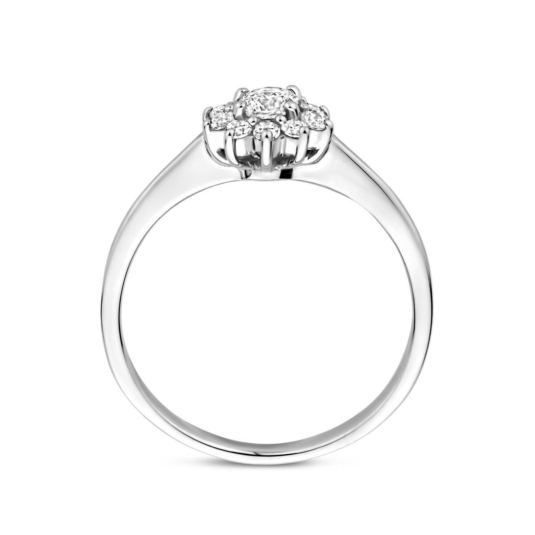 Gerhodineerd 925 Zilveren Ring met Zirkonia – Subtiele Elegantie voor Dames