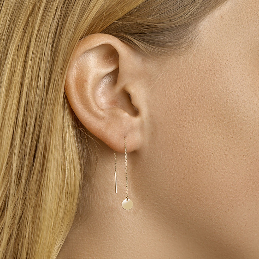 Durchsteckohrringe, rund, 14K Gelbgold