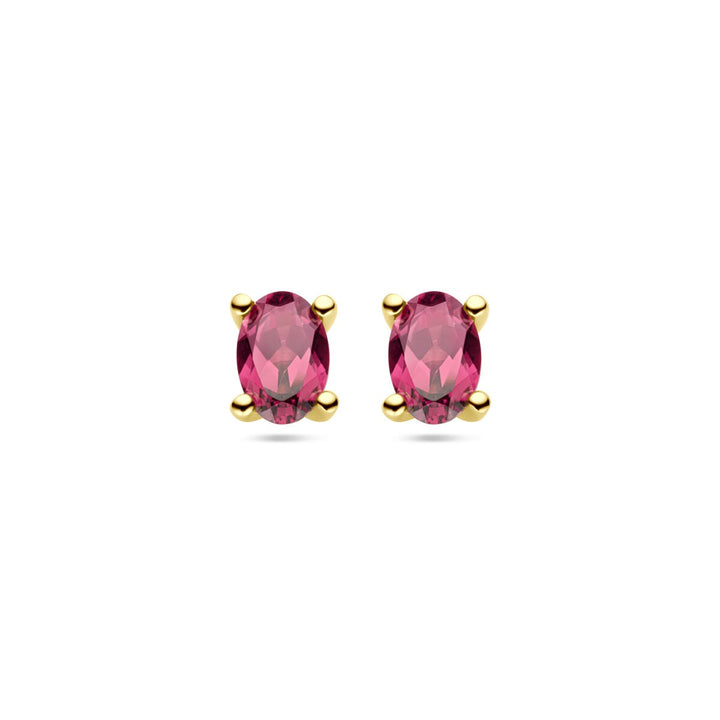 Ohrstecker rosa Rhodolit 14K Gelbgold